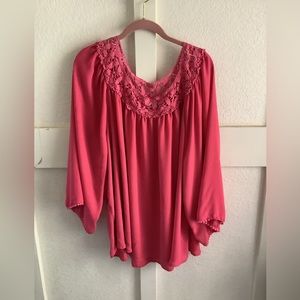 Pink blush plus size swing style top